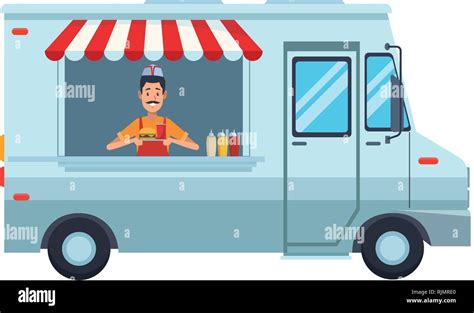 fast food truck cartoon Stock Vector Image & Art - Alamy