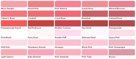 Rose Paint Color Chart