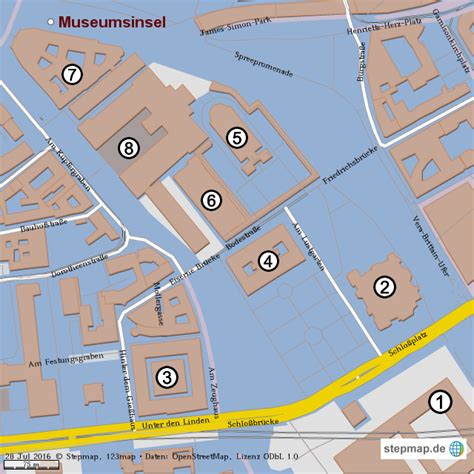 StepMap - Berlin: Museumsinsel - Landkarte für Welt