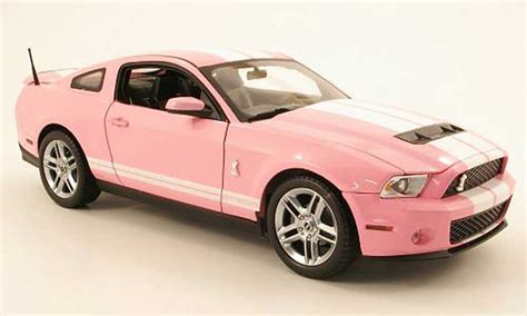 Modellino in miniatura Shelby GT 500 1/18 Shelby Collectibles pink/bianco 2010 - Modellini ...