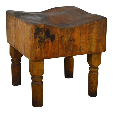 Antique Vintage Butcher Block Table | Chairish