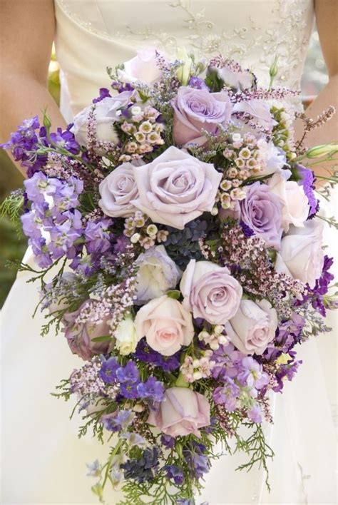 Light Purple Wedding Bouquets Ideas : Light purple 15+White 15 PU Rose wedding flowers+pearl ...