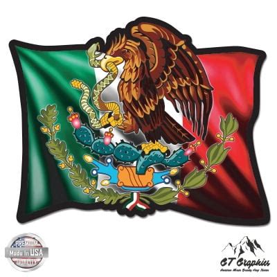 Mexican Flag Black - 3" Vinyl Sticker - For Car Laptop I-Pad Phone ...