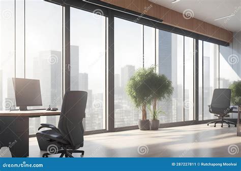 Modern Contemporary Office and Meeting Room Stock Illustration - Illustration of table, desk ...