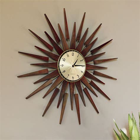 Sunburst Wall Clock | Mid-Century Wood Starburst | Newgate Clocks | Pluto - Homeware | Vintage ...