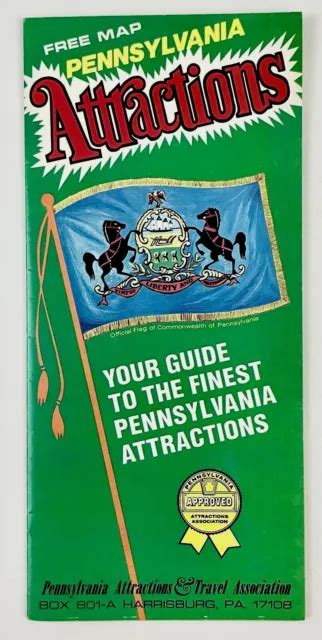 1970S PENNSYLVANIA TOURIST Attractions Map Guide Vintage Travel Brochure VTG PA £10.45 - PicClick UK