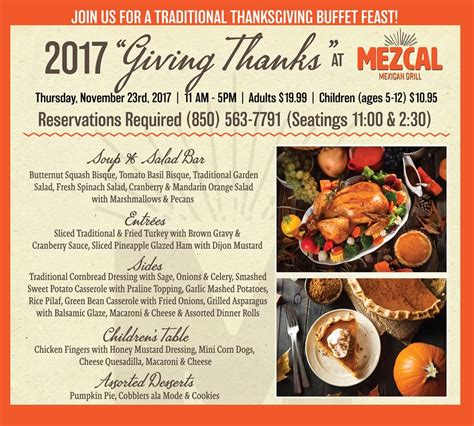 Join Us For A Traditional Thanksgiving Buffet Feast at Mezcal