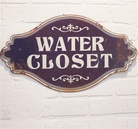 Metal Water Closet Sign | Vintage Bathroom Sign | Metal Sign | Water Closet Sign | Water closet ...