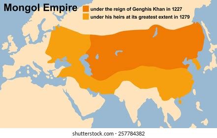 Genghis Khans Mongol Empire 1227 Greatest Stock Vector (Royalty Free ...