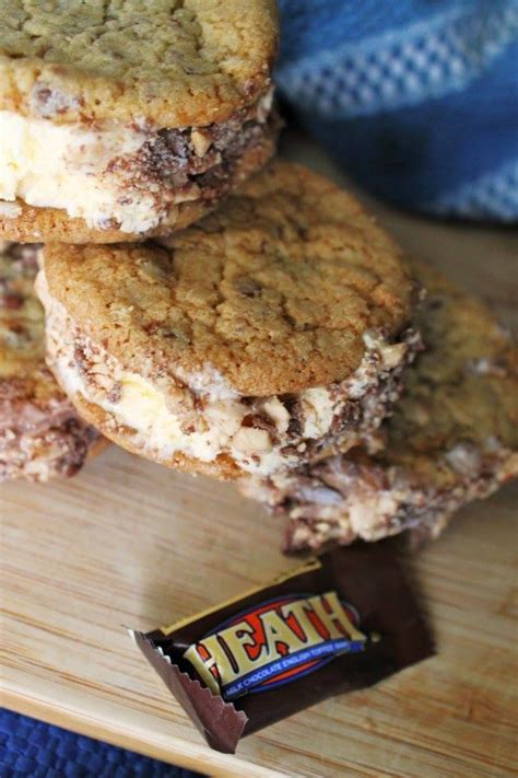 Heath Bar Ice Cream Sandwiches