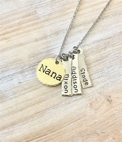 Nana Necklace Nana Jewelry Personalized Jewelry Handstamped | Etsy