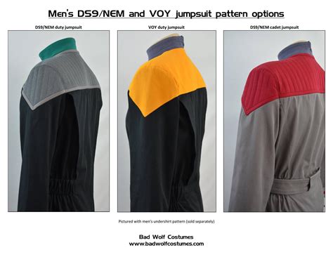 Sewing Pattern Bundle Men's VOY and DS9/NEM Jumpsuit and - Etsy | Jumpsuit pattern sewing, Star ...