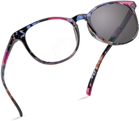 LifeArt Bifocal Reading Glasses, Transition Photochromic Dark Grey Sunglasses, Oval Frame ...