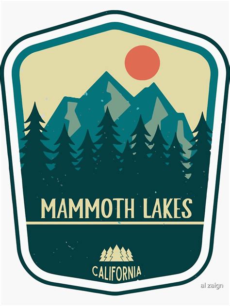 "Mammoth Lakes California Retro Mountain " Sticker for Sale by saidzainoun | Redbubble