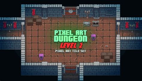 Pixel Art Top Down Dungeon Level 2 - thegameassetsmine