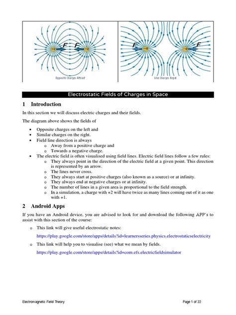 ElectroStatic Fields Notes | PDF