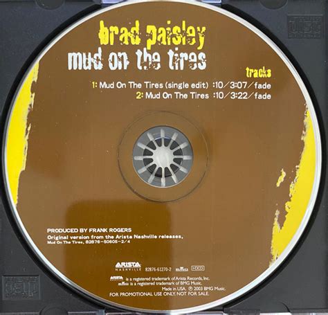 Brad Paisley – Mud On The Tires (2003, CD) - Discogs