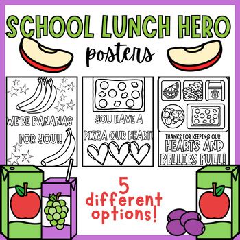 School Lunch Hero Appreciation Posters - Cafeteria Worker Appreciation Day Craft