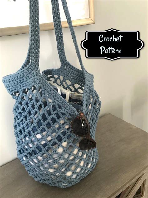 Crochet Pattern Market Tote, Beach Bag, Instant Download - Etsy ...