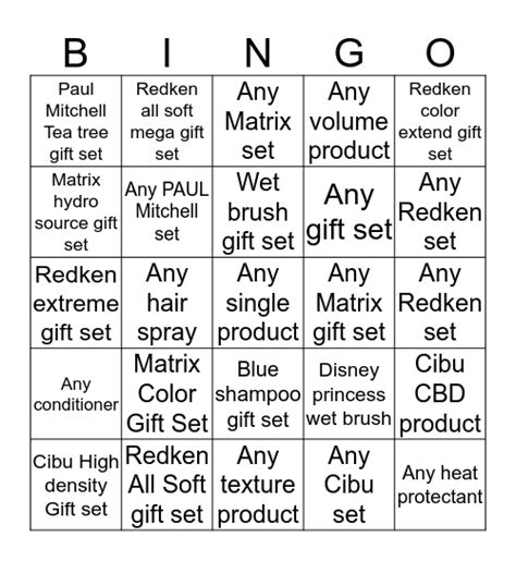 GIFT SET BINGO Card