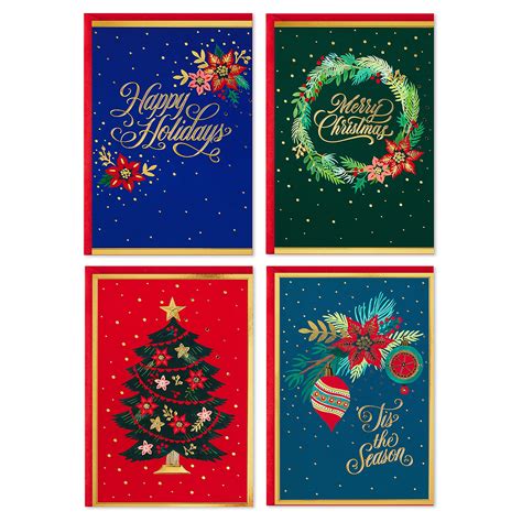 Snapklik.com : Hallmark Boxed Christmas Cards Assortment, Festive Foil