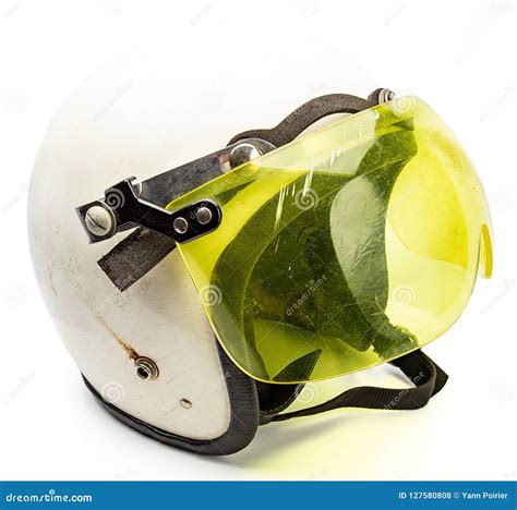 Vintage snowmobile helmet stock photo. Image of head - 127580808