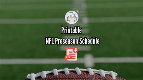 NFL Preseason Printable Schedule 2024 (PDF Download)