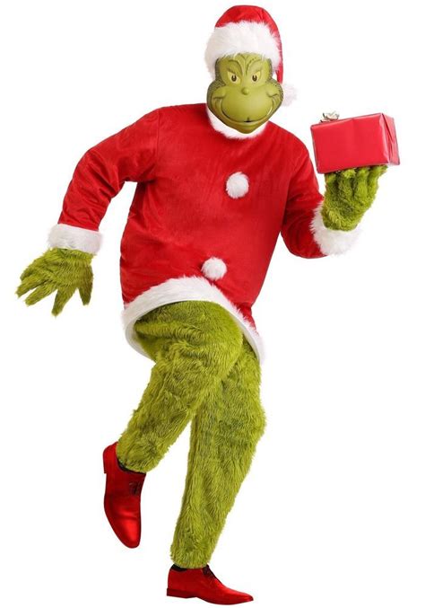 Costumes Kids Boys The Grinch Cosplay Jumpsuit Mask Costume Green Suit ...