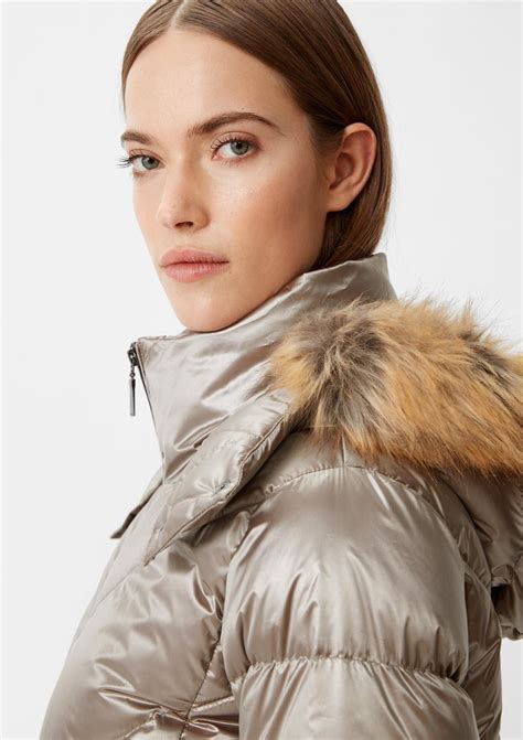 Down jacket with quilting - light beige | Comma