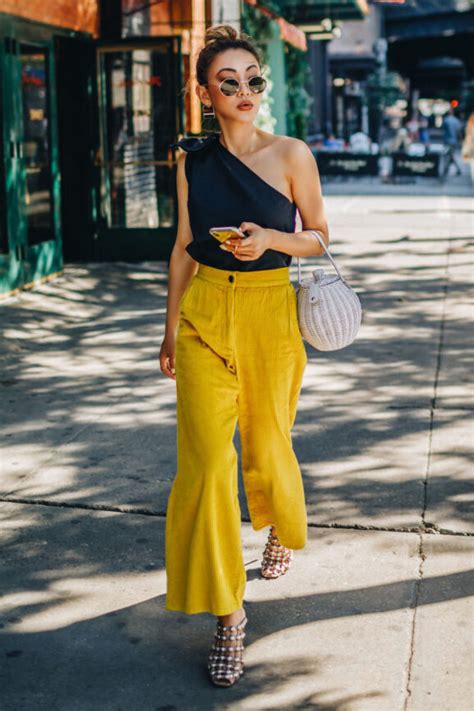 Yellow wide-leg pants | HOWTOWEAR Fashion