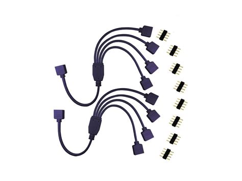 Enlabs 12V 4-Pin RGB 4-Way Female to x Female RBW LED Strip Splitter ...