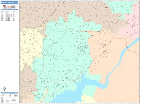 Spring Valley California Wall Map (Color Cast Style) by MarketMAPS