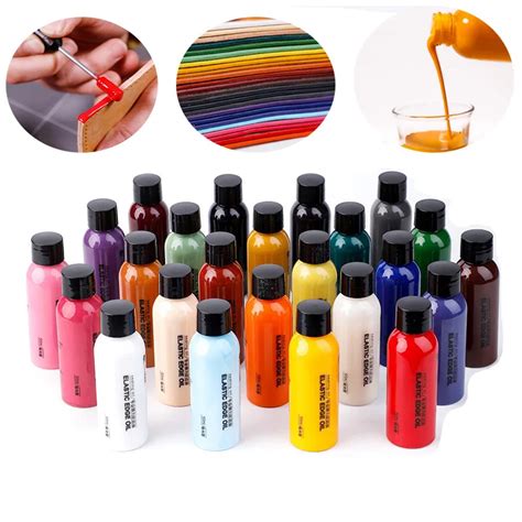 100ml 24 Colors Elastic Leather Edge Oil Leather Matte Edge Sealing Oil Color Bright Smear ...