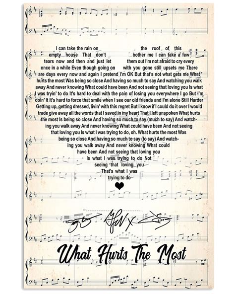 Rascal-Flatts What Hurts The Most Lyrics Print Art Design | Etsy