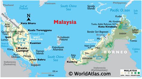 Malaysia Map / Geography of Malaysia / Map of Malaysia - Worldatlas.com