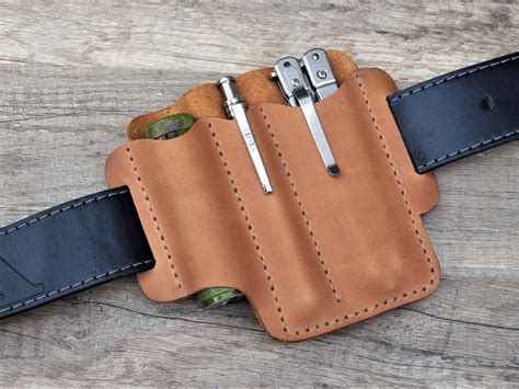 EDC leather organizer large Belt pouch EDC pocket organizer | Etsy