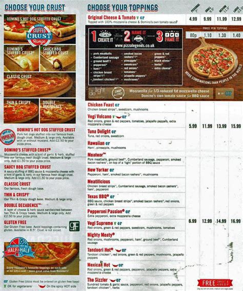 Menu at Domino's Pizza pizzeria, Ebbw Vale