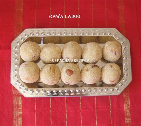 Padma's Recipes: RAWA LADOO(RAVA LADDU)