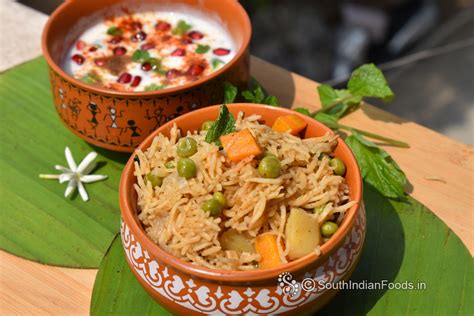 Veg pulao & pomegranate raita -How to make-Step by step photos