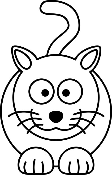 Lemmling Cartoon Cat Black White Line Art Coloring Book Colouring Drawing Px | Free Images at ...