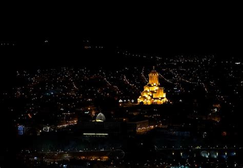 Premium Photo | Panoramic view of Tbilisi old town at night Georgia