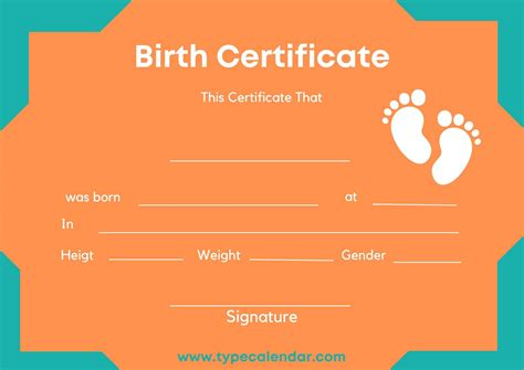 Free Printable Birth Certificate Templates [PDF] Blank, Fillable