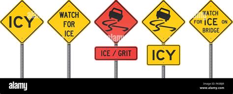 Icy Road Signs Stock Vector Image & Art - Alamy