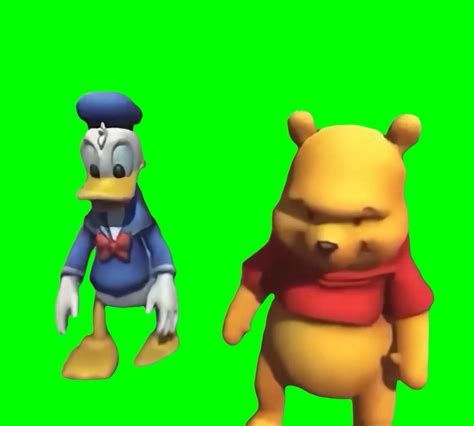 Donald Duck and Winnie the Pooh dancing (Green Screen) (Meme Template ...