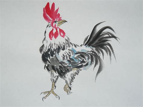 Chinese painting - rooster | Chinese painting, Japanese painting, Art ...