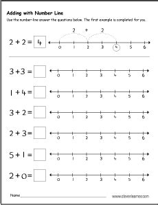 Number line worksheets for preschool kids