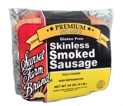 Skinless Smoked Sausage 4 lb. - Sunset Farm Foods