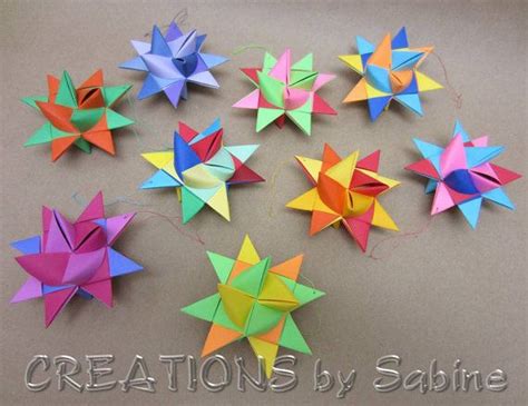 Set of 9 Colorful Star Ornaments Paper Stars Party Decoration | Etsy | Paper stars, Star ...