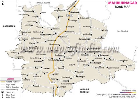 Mahbubnagar Road Map (Telangana)