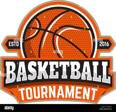 Basketball tournament. Emblem template with basketball ball. Des Stock Vector Image & Art - Alamy